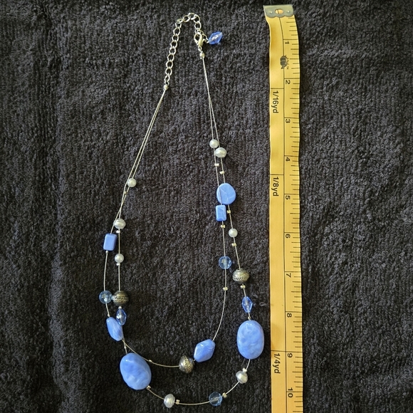 Two-Strand Blue Beaded Necklace - Picture 6 of 7